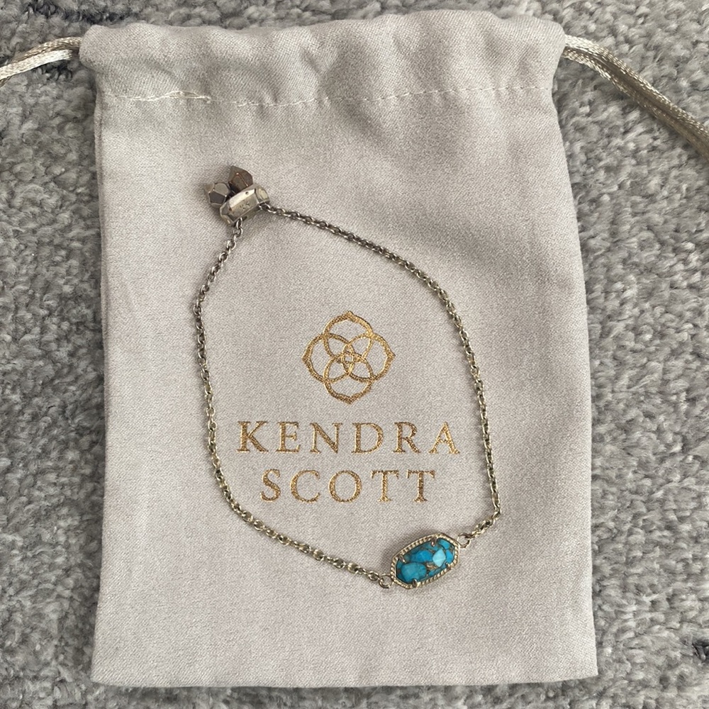 Kendra Scott Elaina Bracelet Gold and Turquoise